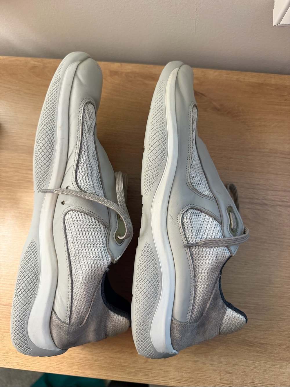 Prada Cup Men's Gray Casual Lace-Up Sneakers - Picture 13 of 16